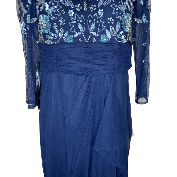 NWT JS Collection Bead Mesh Illusion Column Gown Dress size 2 - Picture 7 of 11